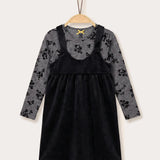 Velvet jumper & shirt - black