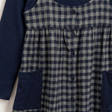 Plaid Pinafore & Top - Navy