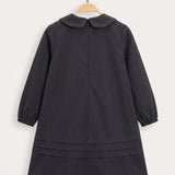 Pleated Pintuck Dress - Black