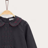 Pleated Pintuck Dress - Black