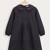 Pleated Pintuck Dress - Black