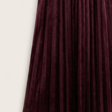 Velvet pleated skirt - bordo long
