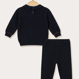 Embroidered Flower Set - Black