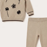 Embroidered Flower Set - Beige