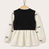 Baby Shirt with Bow Ties + Vest - Black