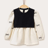 Baby Shirt with Bow Ties + Vest - Black