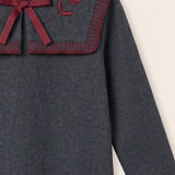 Knitted Collar Baby Overall - GRAY