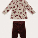 Velvet Flowers Baby Set - Beige