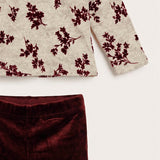 Velvet Flowers Baby Set - Beige
