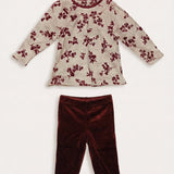 Velvet Flowers Baby Set - Beige