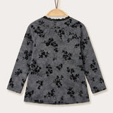 Velvet Flowers Baby Set - Black