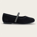 נעלי בובה זמש עם זירקונים - שחור | בנות | KIDISHOES | תמונה 2