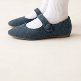 Wool Doll Shoes - Blue