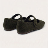 Doll shoes wool - dark green