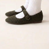 Doll shoes wool - dark green