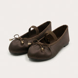 Satin Ballerina - Brown