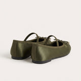 Satin Ballerina - Dark Green