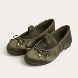 Satin Ballerina - Dark Green