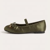 Satin Ballerina - Dark Green