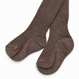 Girls' Ribbed Tights - Brown