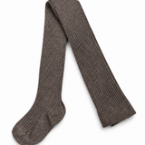 Girls' Ribbed Tights - Brown