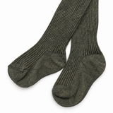 Girls' Ribbed Colored Tights - Green