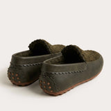 Dark green moccasin buckle