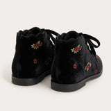 Megaphone Baby Floral Embroidery - Black