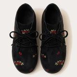 Megaphone Baby Floral Embroidery - Black