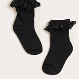 Baby Lace Dental Socks - Black
