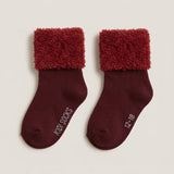 Ribbed fur socks - beige