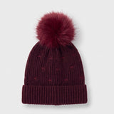 Hat with pompom - beige