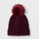 Hat with pompom - beige