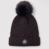 Hat with pompom - GRAY