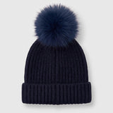 Hat with pompom - Navy