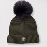 Beanie with pompom - Dark green