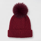 Beanie with pom-pom - red