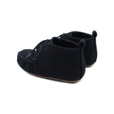 Baby Suede Velvet Moccasin - Black