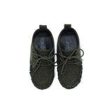 Baby Velvet Suede Moccasins - Green