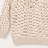 Floral collared knit set - Beige