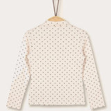 Printed fashion shirt-mock neck - brown