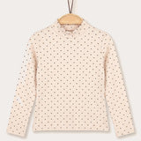 Printed fashion shirt-mock neck - brown