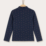 Printed half-turtleneck fashion shirt - Navy