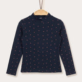 Printed half-turtleneck fashion shirt - Navy