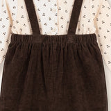 Corduroy baby set + printed shirt - brown