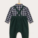 Baby Corduroy Set + Printed T-shirt - Green