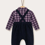 Corduroy Baby Set + Printed Shirt - Navy