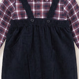 Corduroy Baby Set + Printed Shirt - Navy