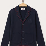 Knitted jacket with stitching - Navy