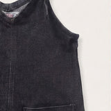 Denim pinafore dress - black